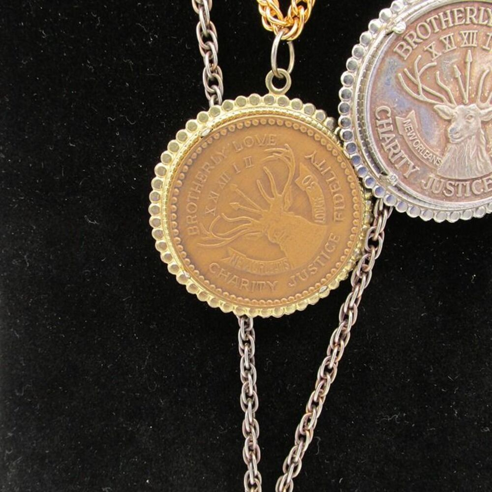 ELKS KREWE New Orleans (2) 1979 One 1976 Doubloons on Chain Vintage - Picture 3 of 12